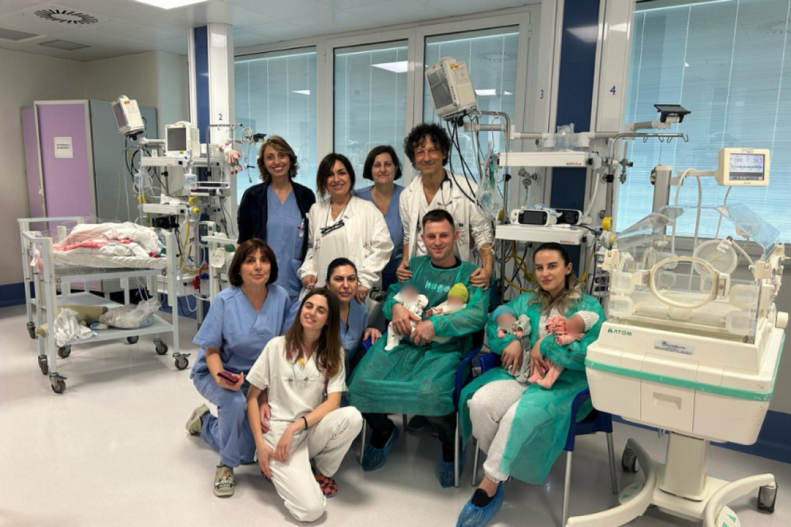 Al San Camillo nascono quattro gemelli prematuri: curati con successo, oggi stanno bene