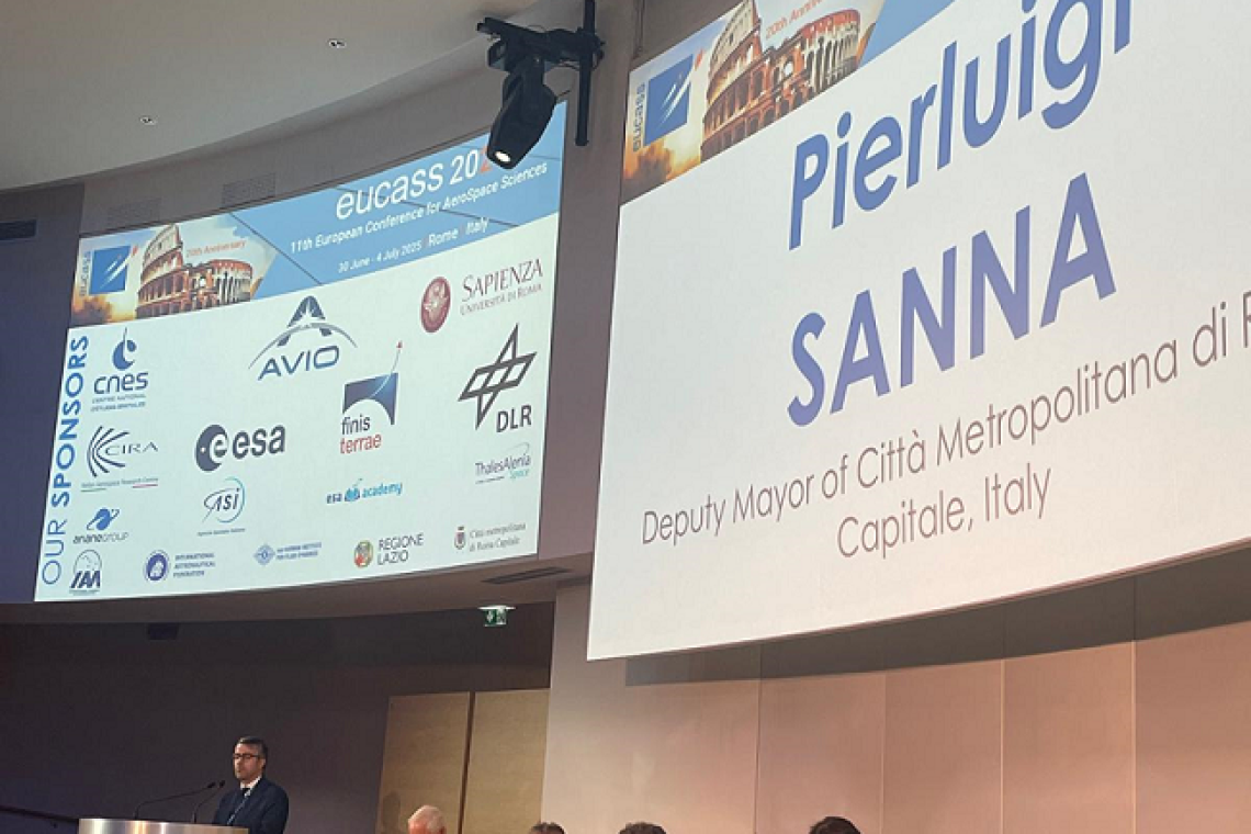 EUCASS 2025, il Vicesindaco Città metropolitana di Roma Capitale Pierluigi Sanna alla conferenza europea Aerospazio: "Pronti al 2026 per la presidenza di CVA"