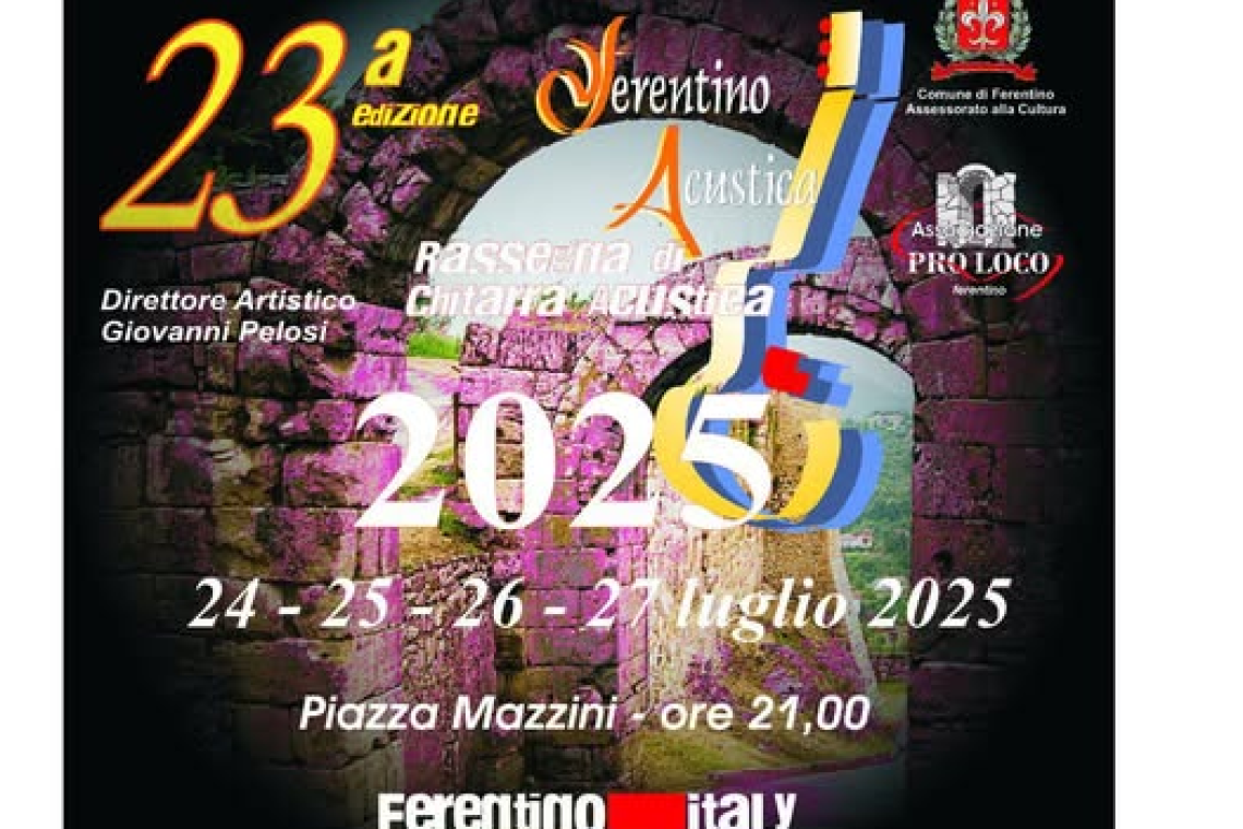Ferentino Acustica Festival dal 24 al 27 luglio torna la musica protagonista in provincia di Frosinone