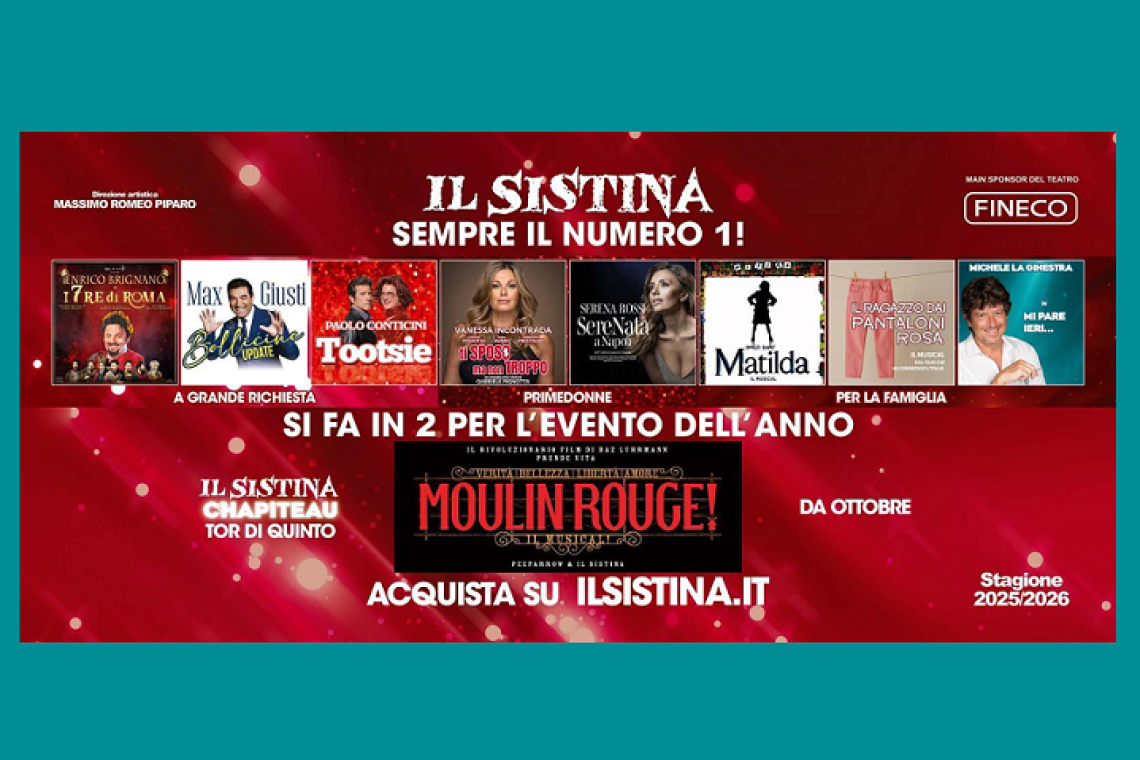 Teatro Sistina: ecco gli spettacoli della Stagione 2025/2026