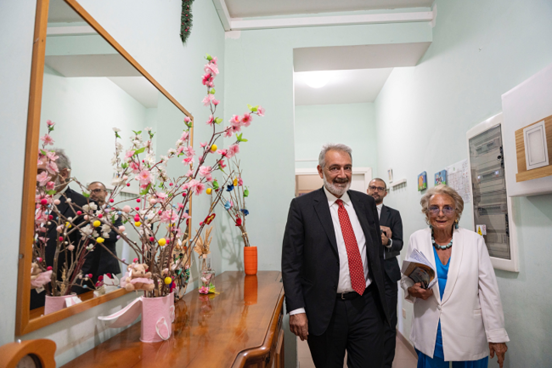 Roma - Minori e Inclusione - Visita del presidente Rocca al Protettorato San Giuseppe 
