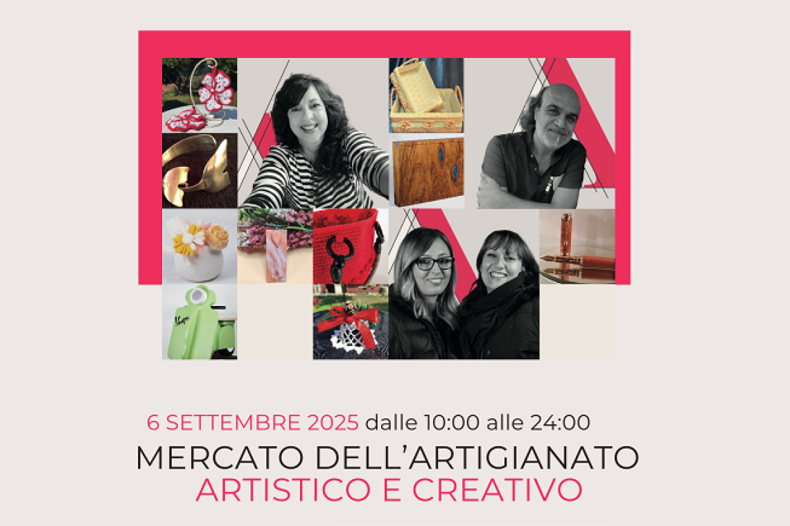 Sabato 6 Settembre appuntamento con il Mercato dell’Artigianato Artistico a Fiumicino