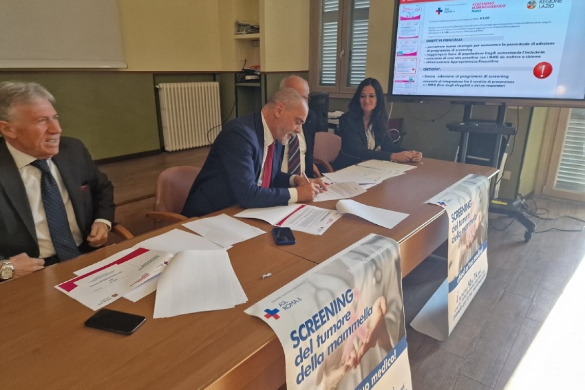 Asl Roma 6, progetto “Screening mammografico MMG”: firmato l’accordo tra Asl Roma 6 e le sigle sindacali dei medici di medicina generale