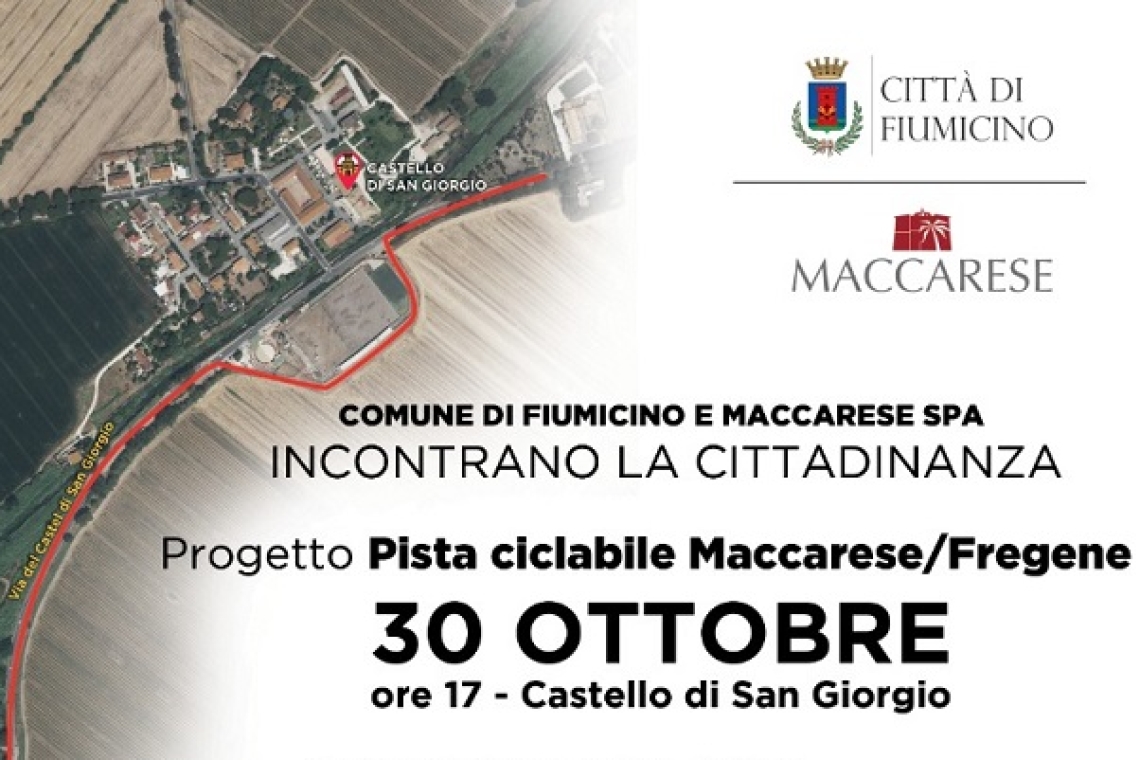 Mobilità sostenibile e valorizzazione del territorio: 30 ottobre la presentazione del progetto della nuova pista ciclo-pedonale Maccarese – Fregene