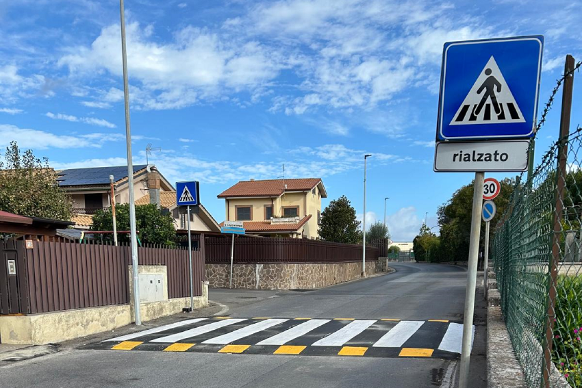 Ciampino, realizzati nuovi attraversamenti pedonali rialzati in Città