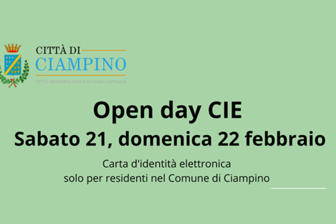 Ciampino - Open day Carta d’Identità Elettronica: sabato 21 e domenica 22 febbraio